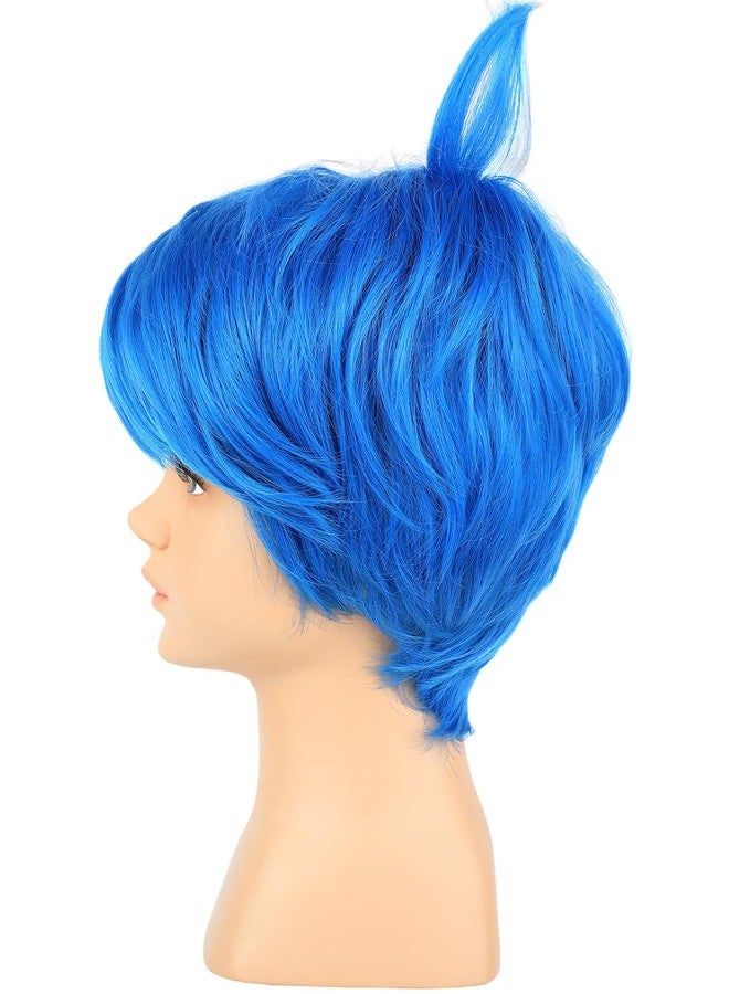 morvally Kids Girls Short Blue Costume Hair Wig for Children Halloween Costume Anime Cosplay (Kids) - Image 5